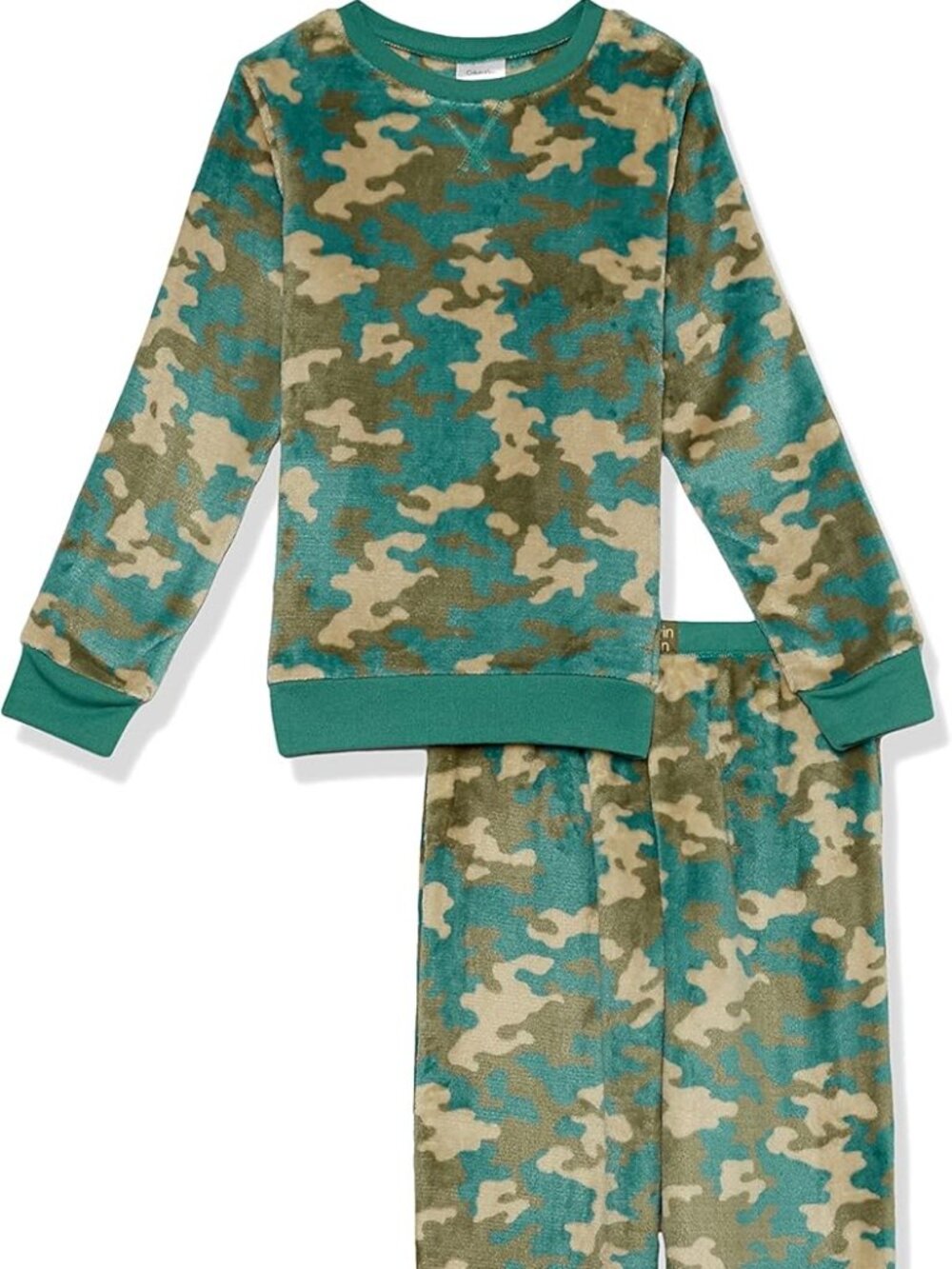 Calvin Klein Boys 7/8 Plush Fleece Camo Pajama Set 2PC Super Soft 🧸🛌